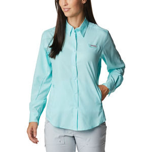 NEW Columbia PFG Women’s Tamiami II Long Sleeve Shirt, Gulf Stream L